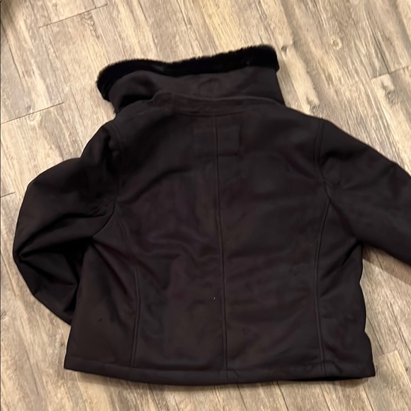 Black Faux Suede and Fur Women's Jacket by Banana Republic - Picture 2 of 2